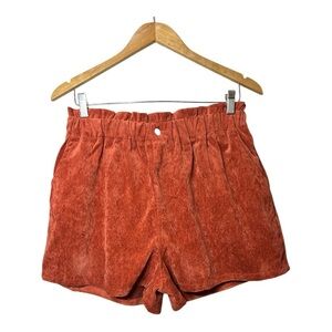 Mittoshop Orange High Waist Corduroy Shorts